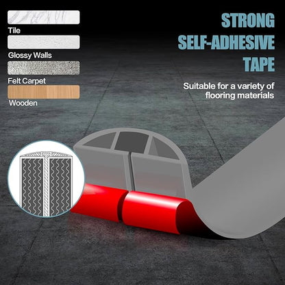 Floor Cord Cover Self Adhesive Cord Hider,3.3FT Cable Management, Extension Strip Protector for Wires, Prevent Cable Trips for Offices, Gyms, Exhibitions Cavity:0.3"(W) x 0.28"(H) Gray