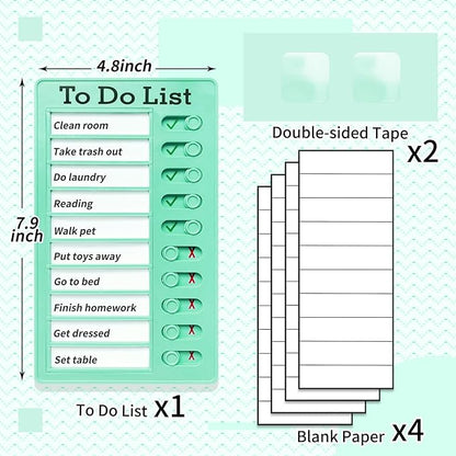 Chore Chart for Kids,To Do List, Daily Routine Chart, and Schedule Board-Checklist and Portable Memo for Efficient Task Management and Planning (green)