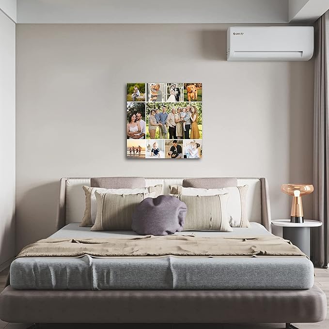 LZIMU 10 Picture Collage Canvas Prints Personalized Multi Photo Wall Art Custom Your Image to Canvas Customized Family Gifts Home Decor (Collage Photo-7, No frame)