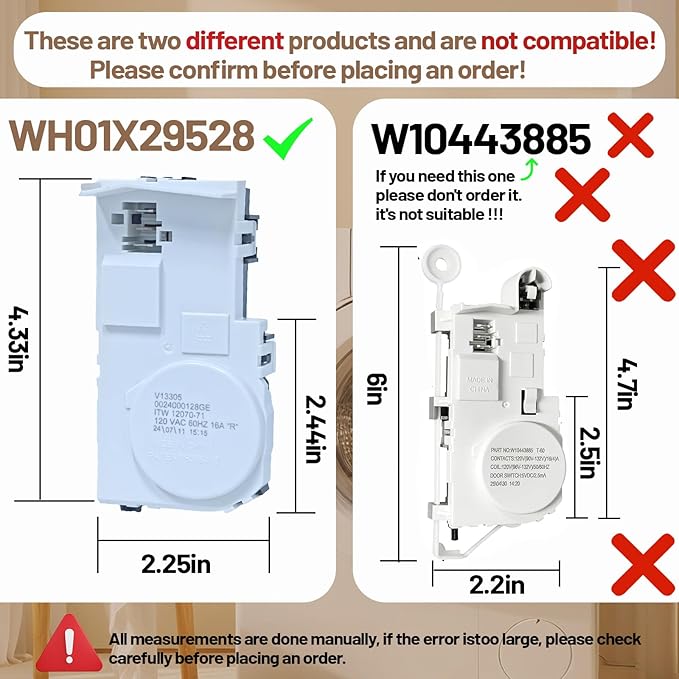 Upgrade WH01X29528 Washer Door Lock Replacement Compatible with GE Washer Parts, Replaces AP6985313, EAP12749276, 4958749, PS12749276, PD00060769