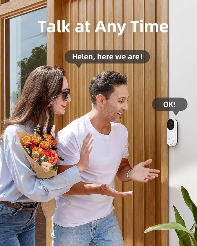 Noorio 3K Smart Video Doorbell Wireless, 5MP Battery-Powered Security Camera with Chime, 180-Day Battery Life, AI Package/Human Detection, 2-Way Talk, No Monthly Fee, Compatible with Alexa