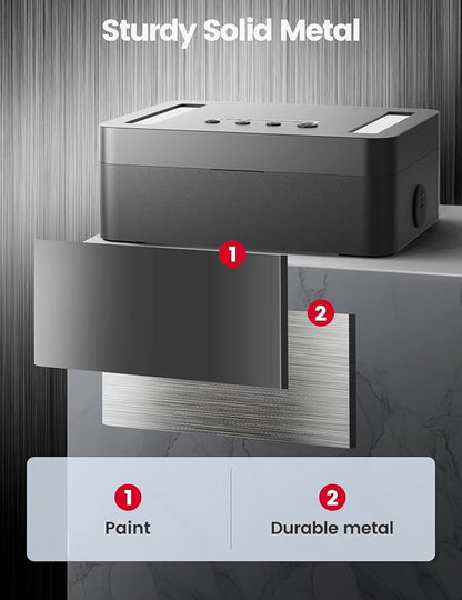 Vaydeer Metal Time Lock Box, Phone Lock Box with Timer, Timed Locking Safe, Self-Control Container with USB C Charge,Child Lock, Audio Prompt, Time Release Storage Locker for Phone/Medicine