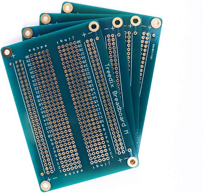 4 pcs Universal Board Solderable BreadBoard PCB Prototype Shield Board Double Sided Tinned Gold Plated Holes Compatible with Arduino Kit Raspberry Pi Shield Prototyping and Testing (Mode 2)