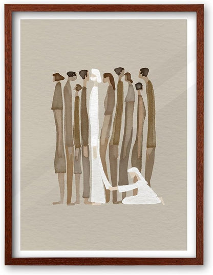iHery Standard 16x20in Premium Truly Natural OAK Wood Walnut Color Picture Frame with 2 Mats (11x14,16x20), Acrylic Glass Thickened Backboard, Minimalist Photo Frames Narrow Border Set of 1