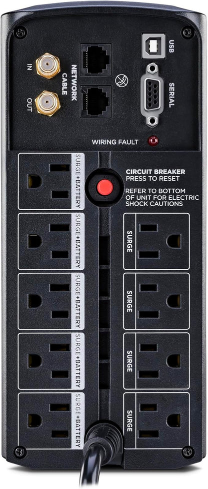 CyberPower CP1000AVRLCD Intelligent LCD UPS Battery Backup and Surge Protector, 1000VA/600W, 9 Outlets, AVR, Mini-Tower, UL Certified
