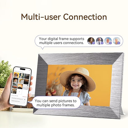 7” WiFi Digital Picture Frame with 32GB Storage, WiFi Digital Photo Frame 1024x600 HD IPS Touchscreen, Easy Setup for Share Moments Instantly Gifts for Women Mothers Day Christmas