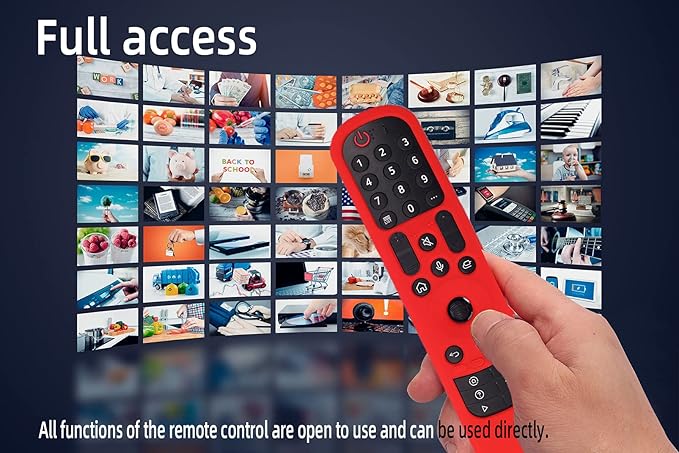 Hi Color Silicone Cover for MR24GA/MR21GA/MR22GN/MR23GA Protective Case Compatible with LG Magic TV C2 C3 G3 OLED Remote Control Slicone Sleeve with Lanyard(Red)