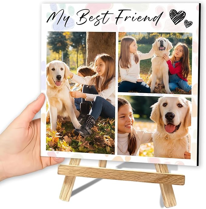 Custom Photo Frame with Stand, Personalized Picture Display, MDF and Wood Construction, Desktop Decor, Multiple Designs, Customizable Gift for Family and Friends