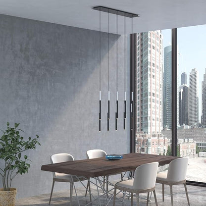 ALTAIR 10 Mini Pendant Lighting White-Black - LED Hanging Light Fixture for Kitchen Island, Bar, Foyer - Cluster Pendants - Dimmable, Adjustable Wire, Lamp Bulb Included