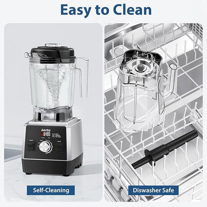 Aeitto Blenders for Kitchen with 68Oz. Large Capacity, 1800W Max Power Smoothie blender, 3 Preset Programs & 7 Speeds, Professional Countertop Blender for Smoothies, Frozen Drinks, Generation2 Black