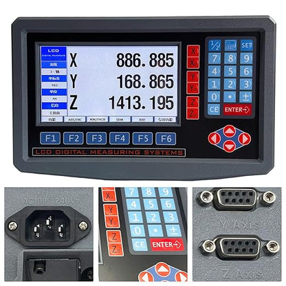 2/3 Axis Digital Readout and TTL Precision Linear Glass Scale DRO Encoder for Milling Lathe. Note:Display&Scales Sold Separately,Pls Select The Size Options! (3 Axis LCD Digital Readout ONLY!)