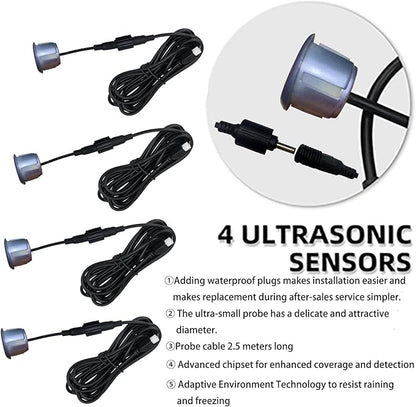 Parking Sensor Kit Backup Sensor Kit Reverse Sensor for Car 18 Color Options for Probes Adjustable Alarm Volume Professional Sensore de Reversa para Carro Safe Driving Assistant（Grey）