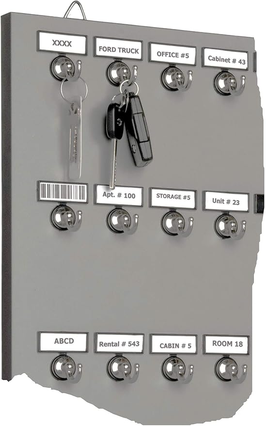 Key Rack, Keystand # 75MGN, 75 Bolted Metal Hooks with Extra Space and Customized Nameplate for Dealerships, Realtors, Hospitals or Schools (75 Sets of Tag & Ring are Included)