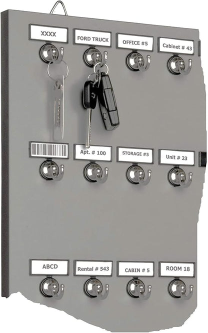 Key Rack, Keystand # 75MGN, 75 Bolted Metal Hooks with Extra Space and Customized Nameplate for Dealerships, Realtors, Hospitals or Schools (75 Sets of Tag & Ring are Included)