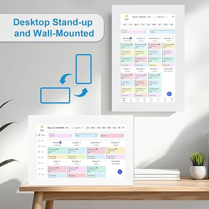 Zyyini 10.1 Inch WiFi Digital Calendar, Smart Family Planner with Touchscreen Display and Mobile Digital Calendar Wall Planner 32GB Memory for Home Scheduling and Chore Tracking (#3)