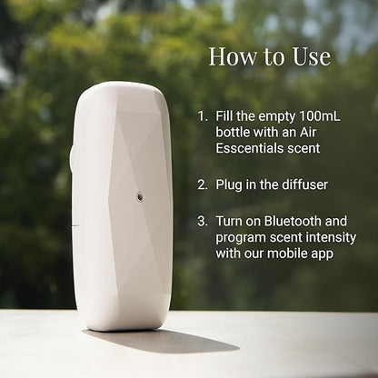 Green Tea & Lemongrass Aroma Oil & Diamond Smart Scent Air Machine - Sleek & Efficient Essential Oil Diffuser | Bluetooth App Control | Fresh Cut Pine & Fir | Refreshing Winter Forest Scent | 100mL