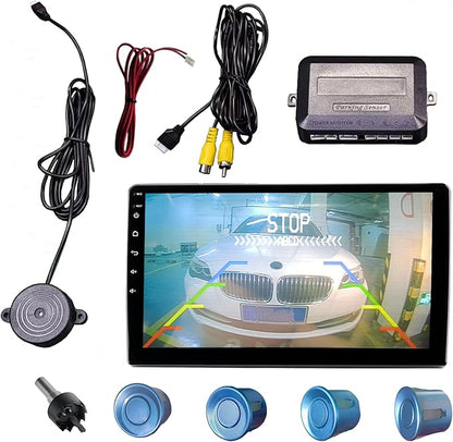 LCD Parking Sensor Kit - Displays Data on Original Screen, Easy Rear Installation, Compatible with All Camera Formats (AHD, CVBS), 18 Probe Colors to Match Any Vehicle