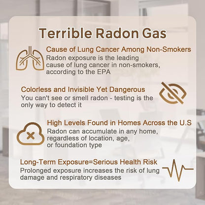 Bluetooth Radon Detector for Home, Portable Radon Tester with Real Time Gas Concentration, Temp & Humidity Monitoring, App Alerts, Detect Hidden Risks and Breathe with Confidence, Black