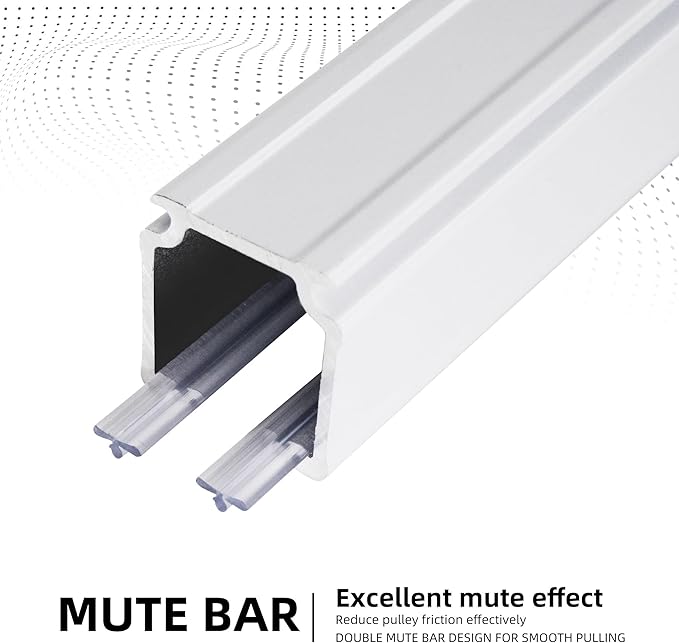 Curtain Track for Ceiling or Wall, Heavy Duty Aluminum Alloy with Smooth Sliding, Easy to Install, White, 3ft To 12ft