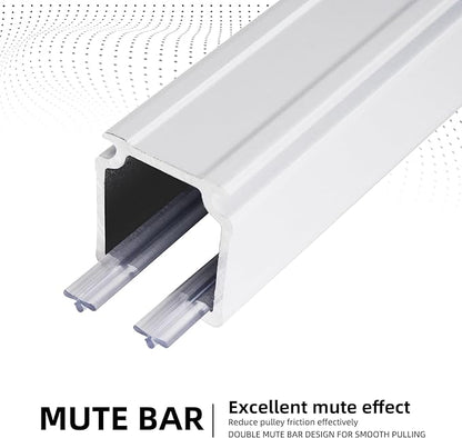 Curtain Track for Ceiling or Wall, Heavy Duty Aluminum Alloy with Smooth Sliding, Easy to Install, White, 3ft To 12ft