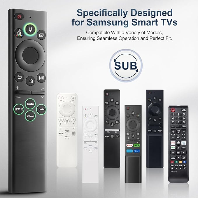 for Samsung-Smart-TV-Remote-Control-Replacement,Universal Remote for 2019 2025 Samsung Frame Curved Crystal Smart TVs, with Voice Control