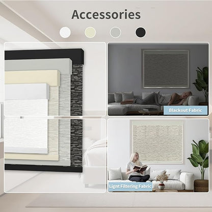 Motorized Blinds with Remote Custom Size Blackout Smart Roller Shades Compatible with Alexa Google, Electric Blinds for Windows