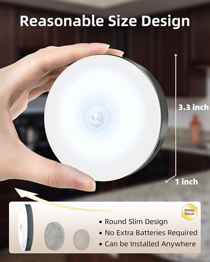 EZVALO Under Cabinet Lighting with Charging Station,1000mAh Rechargeable Puck Lights with Remote, 3 Color Temps & 12 RGB Closet Lights, Dimmable Motion Sensor Lights for Shelf, Kitchen (6 Packs)