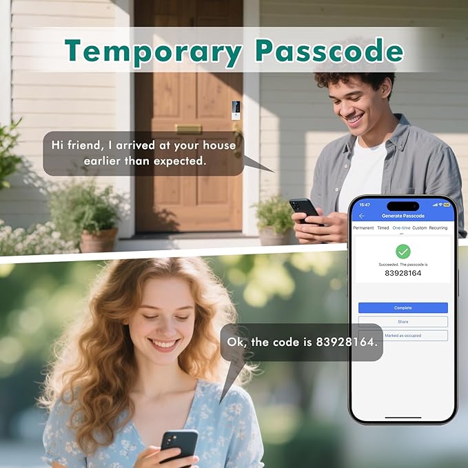 Smart Lock, Upgrade Keyless Entry Deadbolt Smart Lock with Keypad, Fingerprint Door Lock, Smart Locks for Interior Front Door, Biometric Digital Door Lock with Code App Control and Auto Lock(Silver)