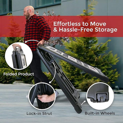 SmartSign 24"x36" Changeable Message Sign Board Sidewalk Sign, Standard Portable BigBoss & Letter Kit for Outdoor, Business, Large Black Standing Frame with Wheels, USA-Made