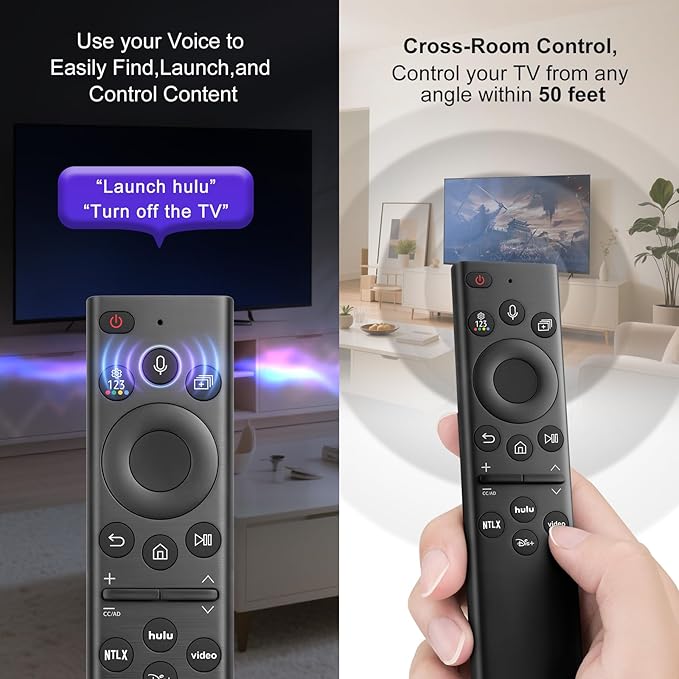 Voice Remote for Samsung-TV-Remote Replacement, Universal for 2019-2024 Samsung Smart TV Remote Control with Voice Control.No Solarcell.2-Year Warranty.