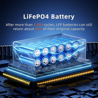 IEE 7680Wh Portable Power Station SP5000, 120/240V, 5000W(Peak 9000W) AC Output Solar Generator, Expandable Capacity, LFP Battery Generator for Home Use, Camping, Emergencies, Power Outages, RVs