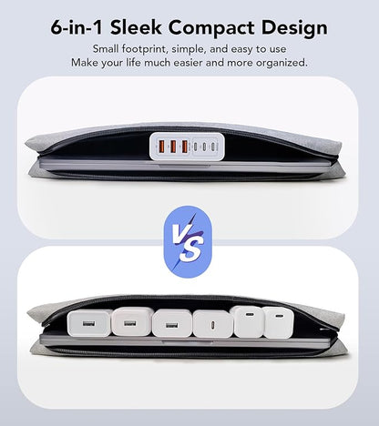 USB C Wall Charger, 100W 6-Port PD Fast USB C Charging Block,3USB C+3USB A Charging Station Hub Block Power Strip Adapter Plug Type C Cube Brick for iPhone 16/15/14/13/12/Pro Max,iPad,Samsung,Tablet