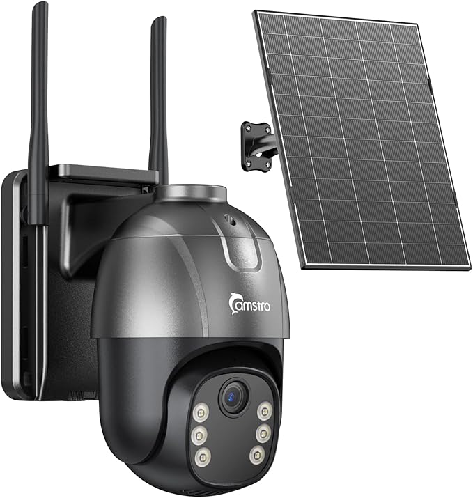 4G LTE Cellular Solar Security Camera Wireless Outdoor,AOV 24/7 Continuous Recording Camera with SIM Card,AI Tracking Detection,32GB Memory SD Card, 360°Pan & Tilt Surveillance, IP66, No WiFi