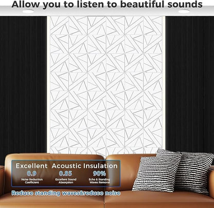 【20 Pack】 Acoustic Panels Self-Adhesive (0.4" Thick | 0.8lb/ft³ Medium Density) - 12x12 Soundproof Foam Tiles for Home Office/Wall Sound Absorption, Noise Reduction Panels Studio Use - White