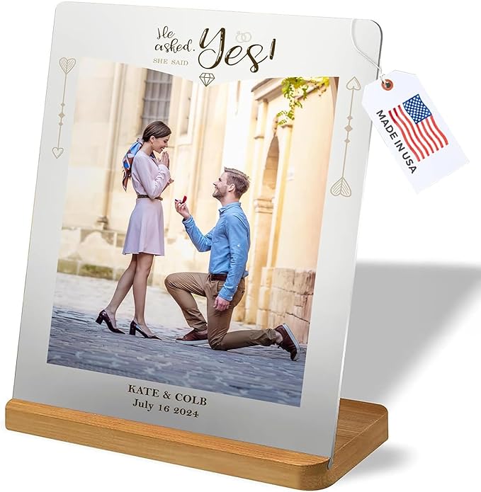 LOUISMIAA Custom Metal Picture Frame Prints,Personalized Photo Frames with Easel,Customized Metal Collage Picture Frame Gift for Family,Lover and Friend