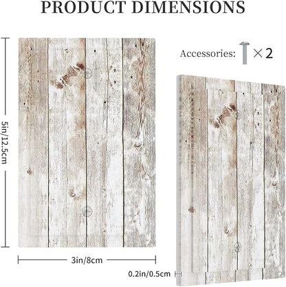 Vintage Light Wood Retro Rustic White Gray Oak Print Light Switch Cover Plate 1 Gang No Device Blank Electrical Wall Plates Faceplate Decorative Switch Plate Covers for Farmhouse Home Decor