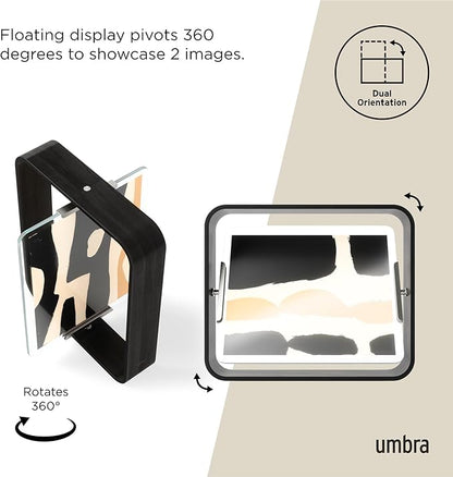 Umbra Table Picture Frame Two Sided Picture Frame for 8 x 10 Inch Photos Wood Black