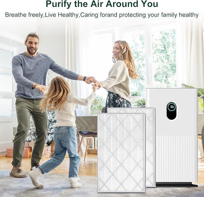 HE601 Replacement Filter for Shark HE6FKPET HE601 HE602 6 Fan Air Purifier, H13 3-in-1 Filter System - Absorbs 99.97% Particulates, Part # HE6FKPET, HE6FKBAS, HE6FKPRO, 2 Pack
