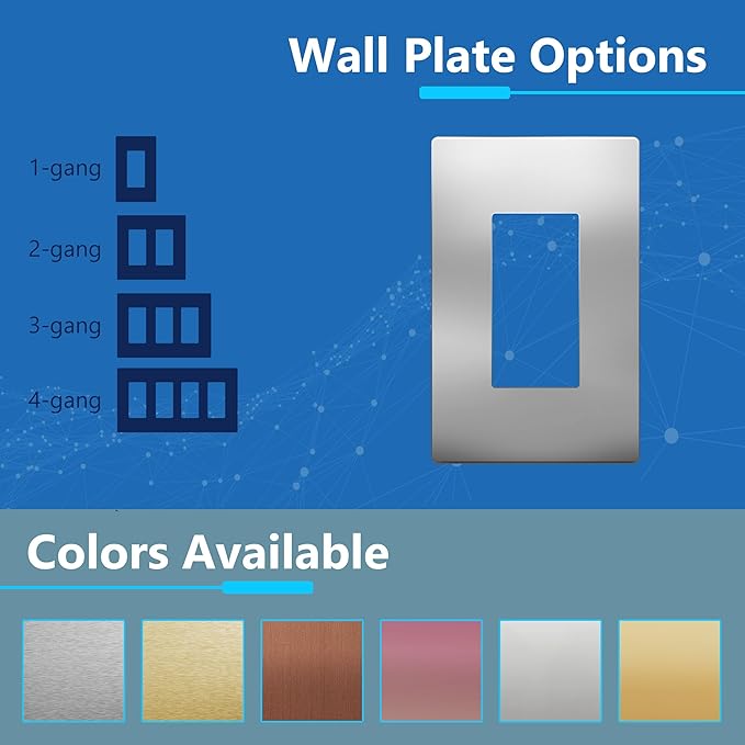 LIDER Decorator Metal Wall Plate, Temperature and Impact Resistant, 201 Stainless Steel, Screwless Cover, Modern Decoration Upgrade, Mid-Size 1-Gang 4.88" x 3.11", Polished Chrome, LSMWP-31M-PC