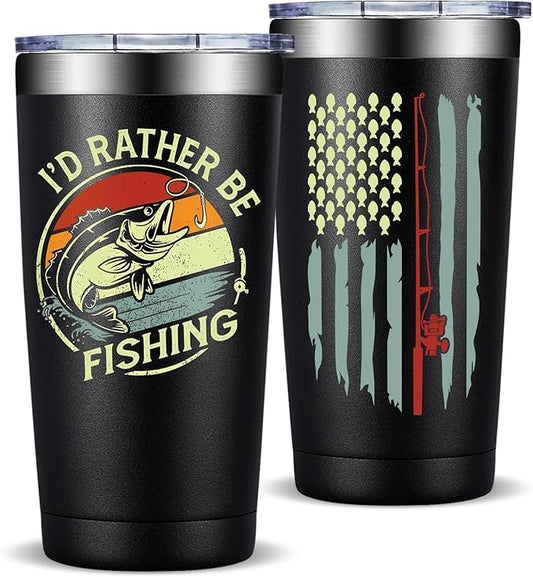 Fufandi Fishing Gifts For Men - Gifts for Fisherman - Fishing Christmas Gift, Birthday Fathers Day Gift for Dad, Men, Husband, Him - Tumbler Cup 20oz