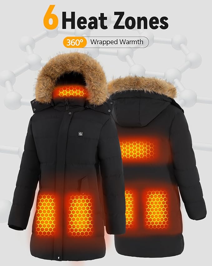 Graphene Women Heated Jacket 12V Fast Charge 18400mAh Large Capacity Warm