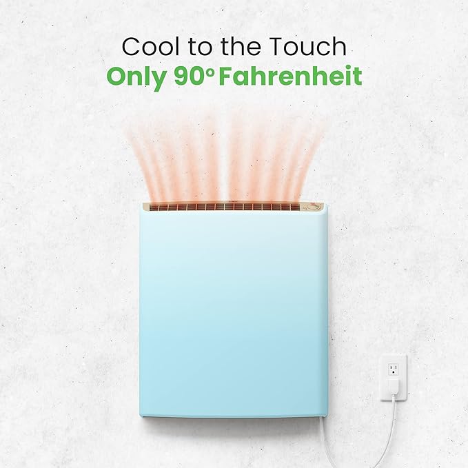 Envi Plug-in Electric Panel Wall Heaters for Indoor Use, Energy Efficient 24/7 Heating w/Safety Sensor Protection, Patented Quiet Fan-less Design, Easy 2-Min Install, Space Heater, Made in USA