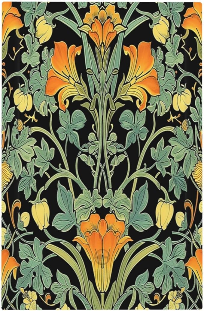 Light Switch Cover Plate William Morris Vintage Floral Green Yellow 1 Gang No Device Blank Electrical Wall Plates Faceplate Decorative Switch Plate for Bedroom Home Decor