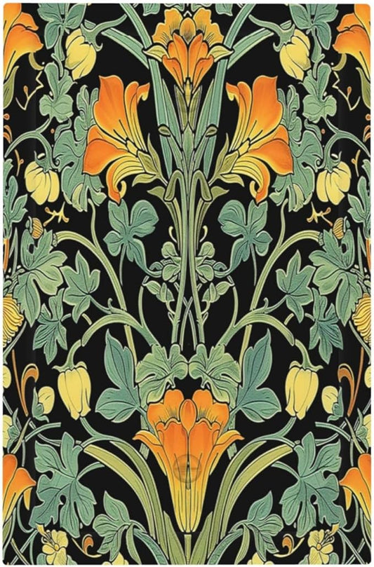 Light Switch Cover Plate William Morris Vintage Floral Green Yellow 1 Gang No Device Blank Electrical Wall Plates Faceplate Decorative Switch Plate for Bedroom Home Decor