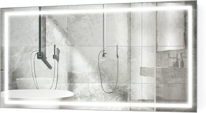 Krugg | Large 66 Inch X 36 Inch LED Bathroom Mirror | Lighted Vanity Mirror Includes Dimmer & Defogger | Wall Mount Vertical or Horizontal Installation