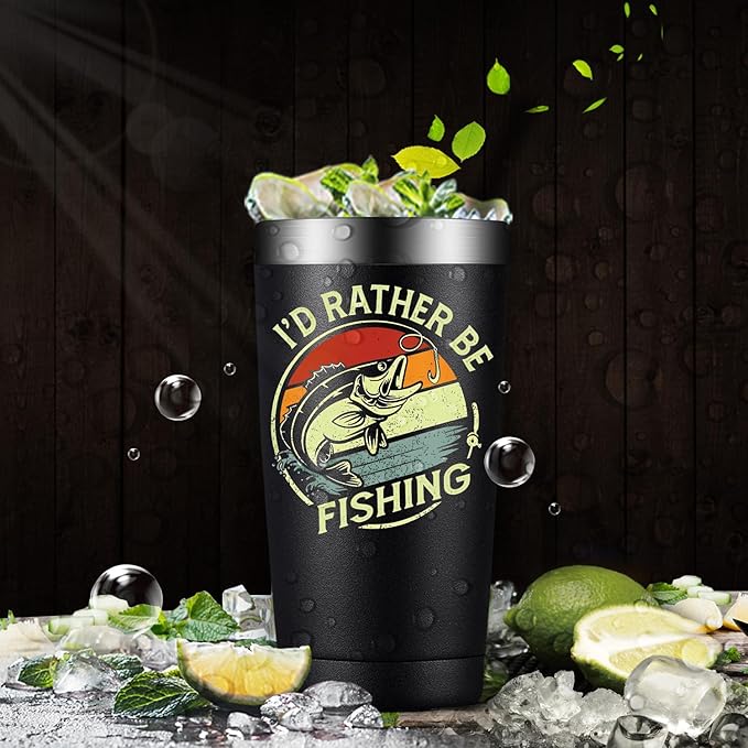 Fufandi Fishing Gifts For Men - Gifts for Fisherman - Fishing Christmas Gift, Birthday Fathers Day Gift for Dad, Men, Husband, Him - Tumbler Cup 20oz