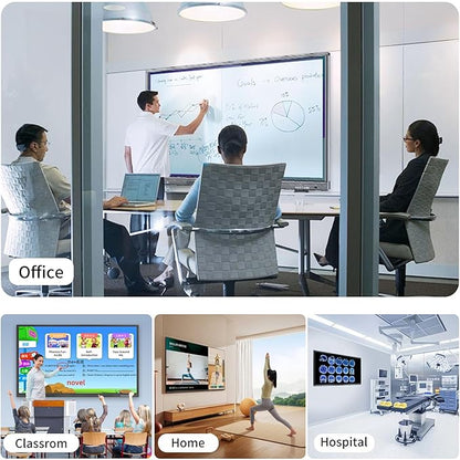 Smart Board 65 Inch Whiteboard Smartboard Interactive Whiteboard, Digital Smart White Board Support Dual System Smartboard for Office Home Business(Wall Mount Included)