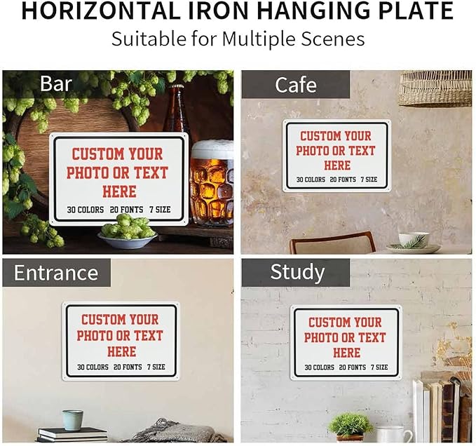 Custom Signs Outdoor Metal Sign - 8 x 6 Personalized Signs for Business, Workplace, Office, Home, Delivery Signs, Road Signs, Garden Signs, Hazard Signs, Intersection Signs, Parking Signs, Decorative Signs
