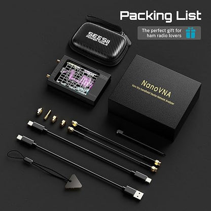 SEESII NanoVNA-H Antenna & Vector Network Analyzer 10KHz-1.5GHz with 2.8" EVA Protective Case, Waterproof & Shockproof, Measures S-Parameters, SWR, Phase, Delay, Smith Chart