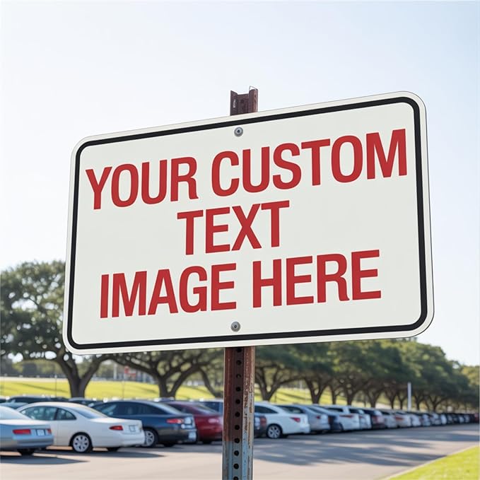 Custom Metal Signs for Business Outdoor, 22x16 Inches Reflective Option, Single/Double-Sided, Personalized Aluminum Signs, Rust-Free